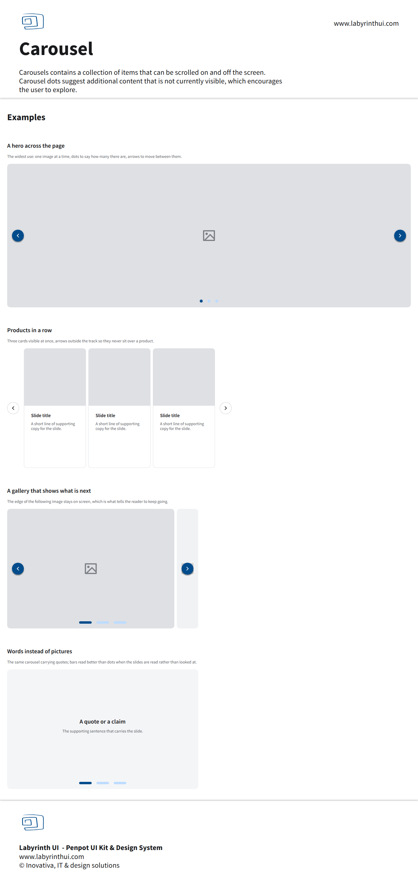 Carousel Pencode Labyrinth UI — The most comprehensive Penpot UI kit